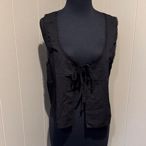 B36 aerie Women’s Medium Black Tie-Front Tank Top